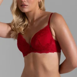 DorinaSoutien-gorge plongeant rembourré rouge- Perfect Lace