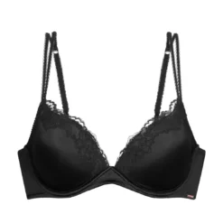 DorinaSoutien-Gorge Plongeant Push up Noir- ORIGINS-SHINY MICRO