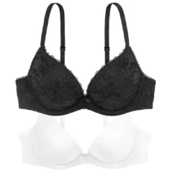DorinaSoutien-Gorge Push-Up Noir-Blanc- Sonia