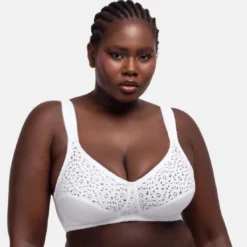 DorinaSoutien-gorge sans armatures blanc en coton- Yvonne