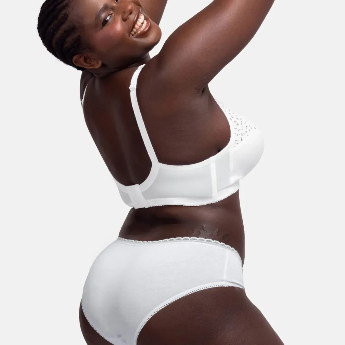 DorinaSoutien-gorge sans armatures blanc en coton- Yvonne