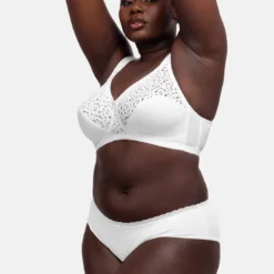 DorinaSoutien-gorge sans armatures blanc en coton- Yvonne