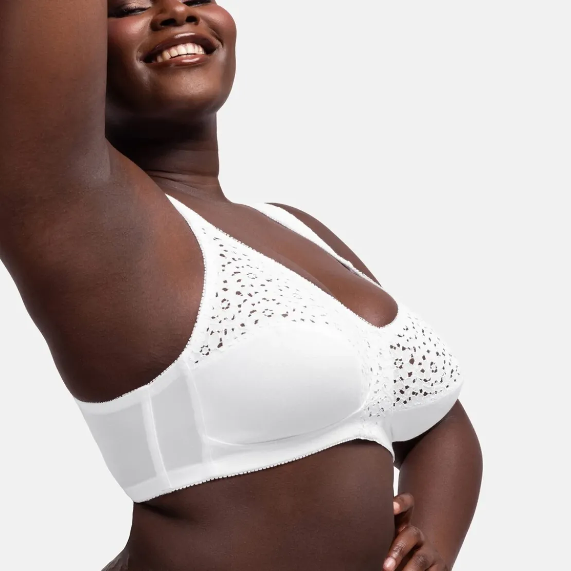 DorinaSoutien-gorge sans armatures blanc en coton- Yvonne