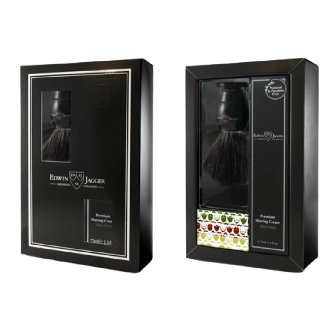 Edwin JaggerCoffret Rasage - Blaireau Anglais Imitation Ébène et Crème à Raser à L'Aloe Vera