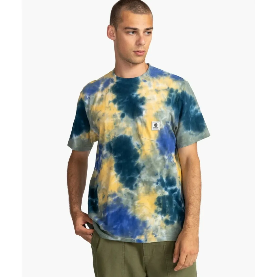ElementTee Shirt-Homme Tie and Dye - Element bleu en coton