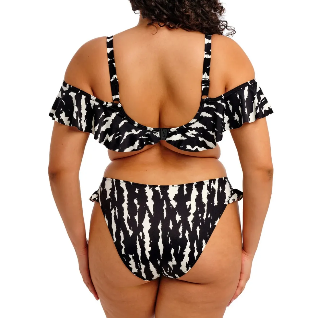 Elomi bainHaut de bikini col bardot noir et blanc- ECHO SHELL