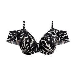 Elomi bainHaut de bikini col bardot noir et blanc- ECHO SHELL