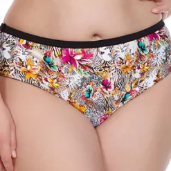 Elomi bainSlip de bain taille mi-haute Imprimé - Noir- Fly Free