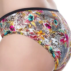 Elomi bainSlip de bain taille mi-haute Imprimé - Noir- Fly Free