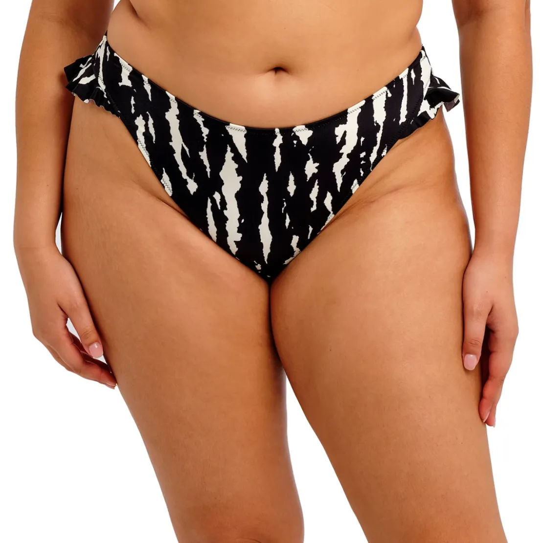 Elomi bainSlip de bikini taille haute - Noir et blanc- ECHO SHELL