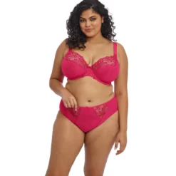 ElomiCulotte taille haute détails en dentelle rose- TEAGAN