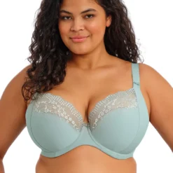 ElomiLUCIE Soutien-gorge plongeant à armatures - STRETCH vert sauge- LUCIE