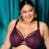 ElomiSoutien-Gorge Plongeant Bordeaux violet- KINTAI