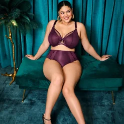 ElomiSoutien-Gorge Plongeant Bordeaux violet- KINTAI