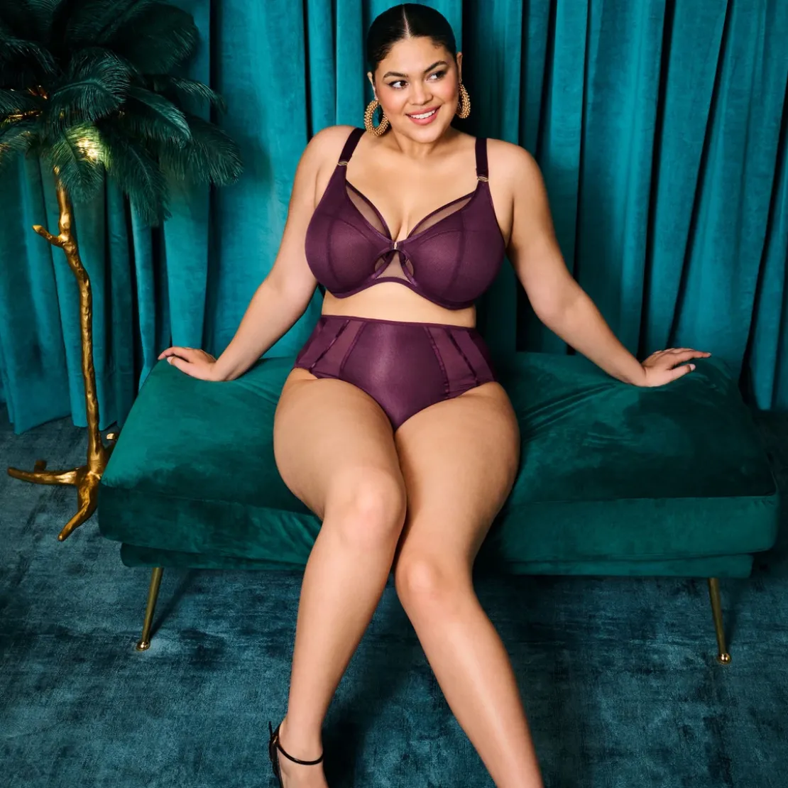 ElomiSoutien-Gorge Plongeant Bordeaux violet- KINTAI
