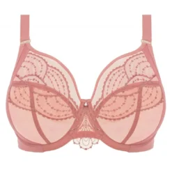 ElomiSoutien-gorge plongeant armatures en Tulle et Broderie à Motifs Tatoo - Rose - Elomi - Priya