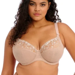 ElomiSoutien-gorge plongeant armatures - Beige Elomien nylon- CHARLEY