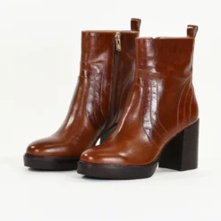 Emilie KarstonBottines Femme en Cuir DAHLIA Cognac