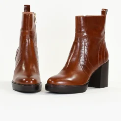 Emilie KarstonBottines Femme en Cuir DAHLIA Cognac