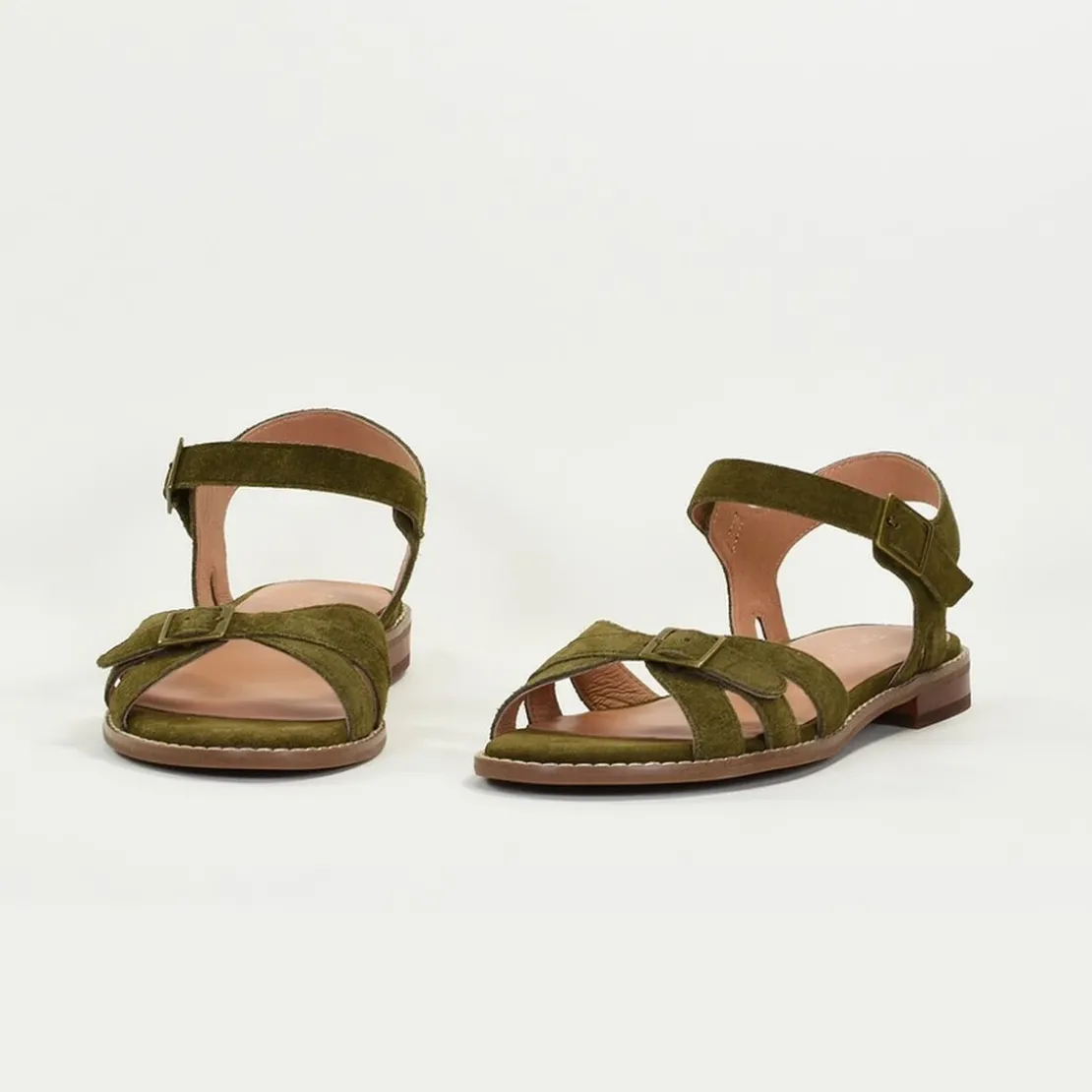 Emilie KarstonSandales XANE en cuir vert