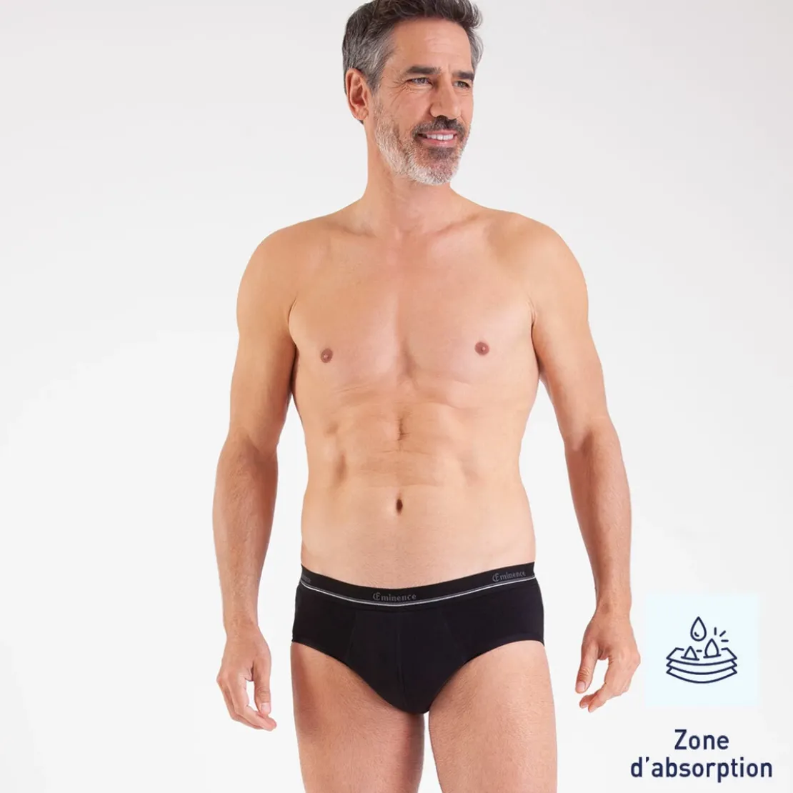 EminenceLot de 2 slips absorbants Homme Sérénité Heritage noir en coton