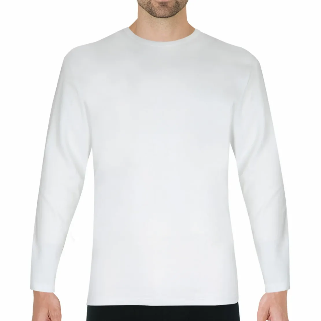 EminenceT-shirt col rond manches longues Pur coton Premium blanc