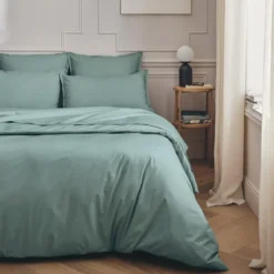 EssixDrap plat uni en percale de coton, Made in France, PREMIÈRE, Archipel