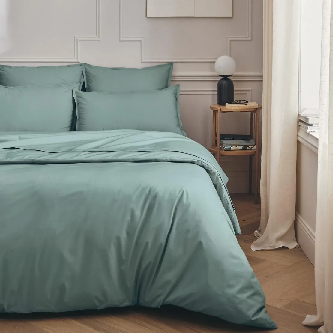 EssixDrap plat uni en percale de coton, Made in France, PREMIÈRE, Archipel