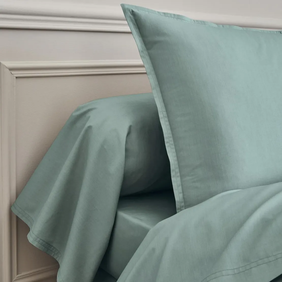 EssixDrap plat uni en percale de coton, Made in France, PREMIÈRE, Archipel