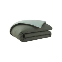 EssixHousse de couette en coton bicolore, Bons Jours, Palme/Aloe, Essix