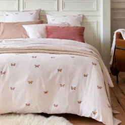 EssixHousse de couette en percale de coton DELICATESSE - rose clair