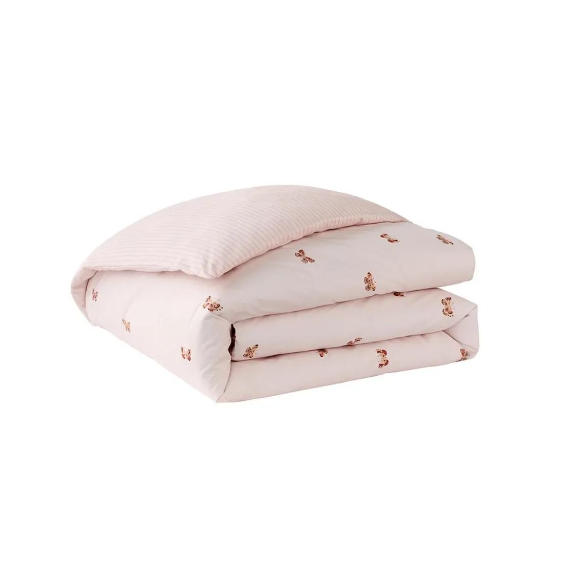 EssixHousse de couette en percale de coton DELICATESSE - rose clair