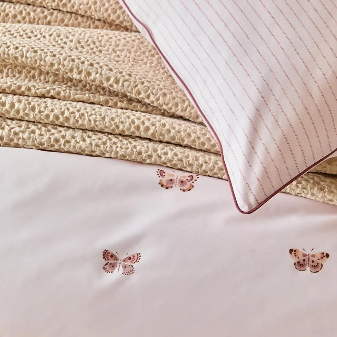 EssixHousse de couette en percale de coton DELICATESSE - rose clair