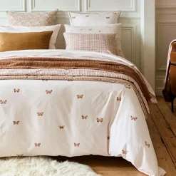 EssixHousse de couette en percale de coton DELICATESSE - rose clair