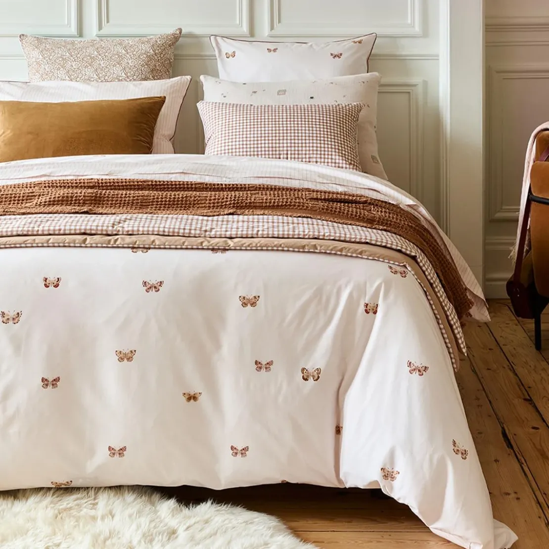EssixHousse de couette en percale de coton DELICATESSE - rose clair