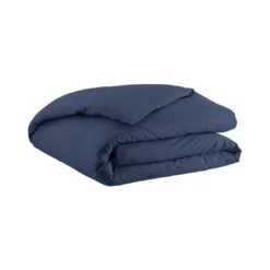 EssixHousse de couette unie en coton, Made in France, TOUT DOUX , bleu Nocturne
