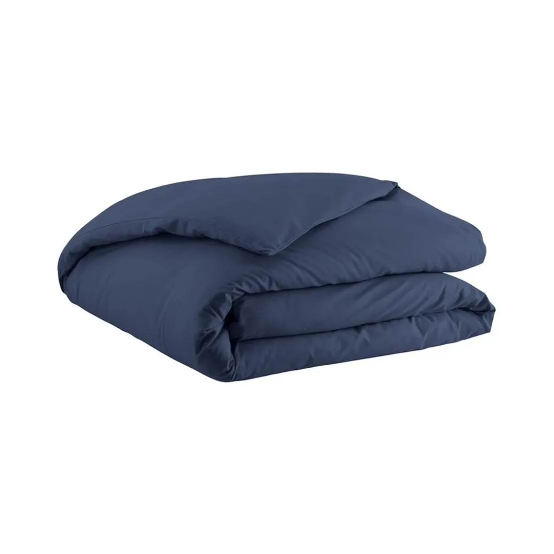 EssixHousse de couette unie en coton, Made in France, TOUT DOUX , bleu Nocturne