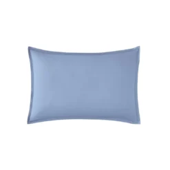 EssixTaie d'oreiller unie en percale de coton, Made in France, PREMIÈRE , Bleu olympe