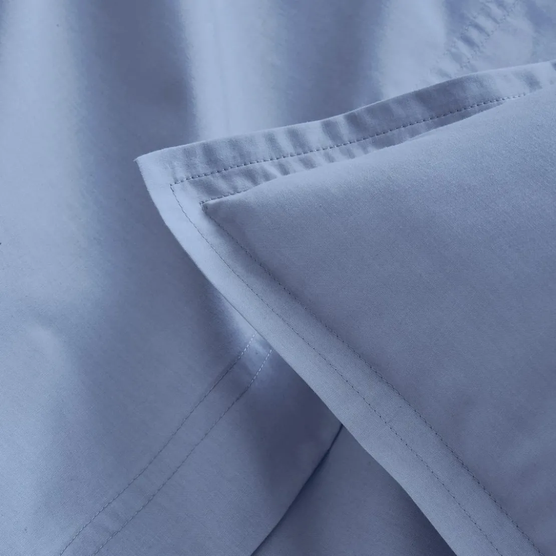 EssixTaie d'oreiller unie en percale de coton, Made in France, PREMIÈRE , Bleu olympe