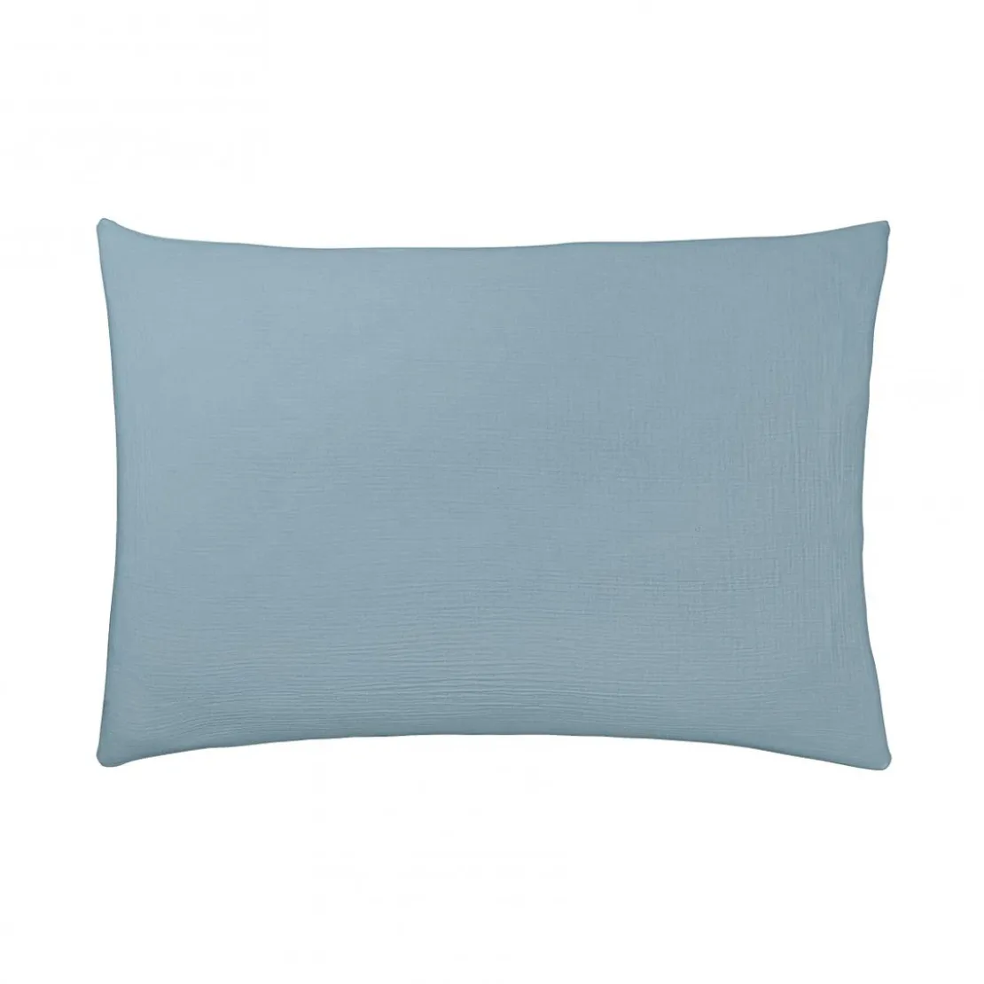 EssixTaie d'oreiller unie Gaze de coton-Bleu Glacier TENDRESSE
