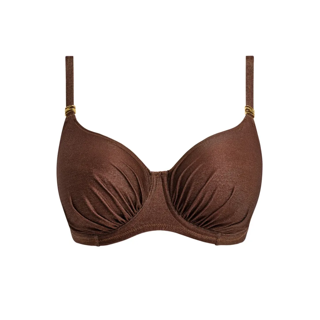 Fantasie BainHaut de bikini à bonnets couvrants froncés Sabana marron- SABANA