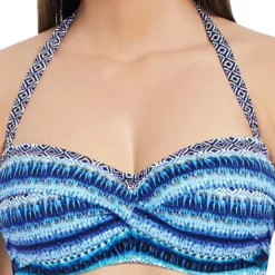 Fantasie BainHaut de maillot de bain bandeau twisté à armatures Imprimé - bleu- Lamanga