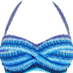 Fantasie BainHaut de maillot de bain bandeau twisté à armatures Imprimé - bleu- Lamanga