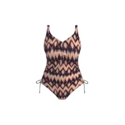 Fantasie BainMaillot de bain Col en V avec jambe réglable marron- SABANA