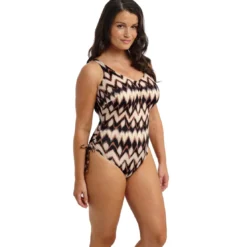 Fantasie BainMaillot de bain Col en V avec jambe réglable marron- SABANA
