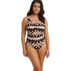 Fantasie BainMaillot de bain Col en V avec jambe réglable marron- SABANA
