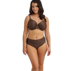 Fantasie BainSlip Bikini taille haute marron- SABANA
