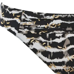 Fantasie BainSlip de bain froncé - Noir et Crème- Milos