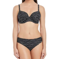 Fantasie BainSlip de bain mi couvrant plissé Imprimé- Noir- Byron Bay