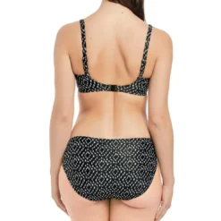 Fantasie BainSlip de bain mi couvrant plissé Imprimé- Noir- Byron Bay